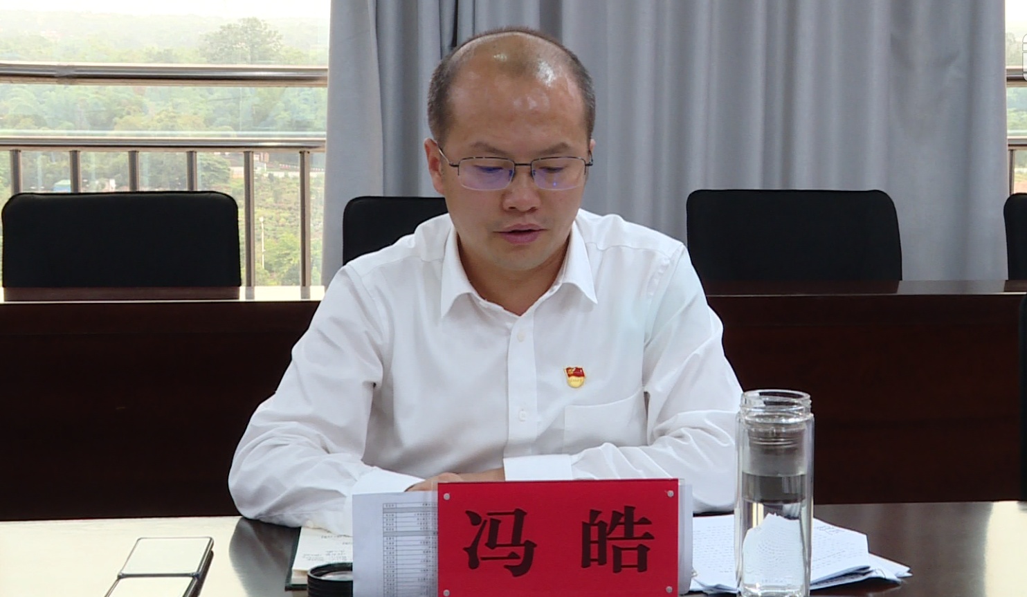 汛期自然灾害防治工作会,州人民政府副州长,盈江县委书记冯皓主持会议